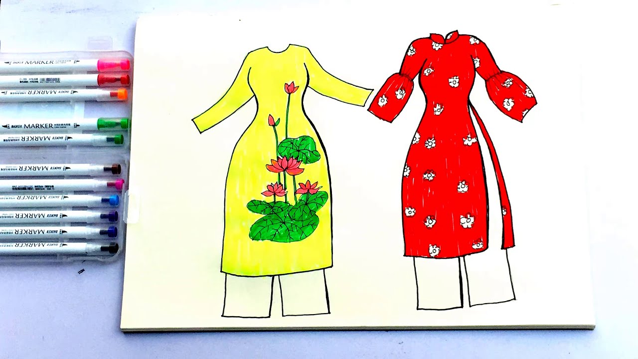 Cách Vẽ Áo Dài Chi Tiết Đơn Giản | 50+ Mẫu Vẽ Áo Dài Dễ Nhất