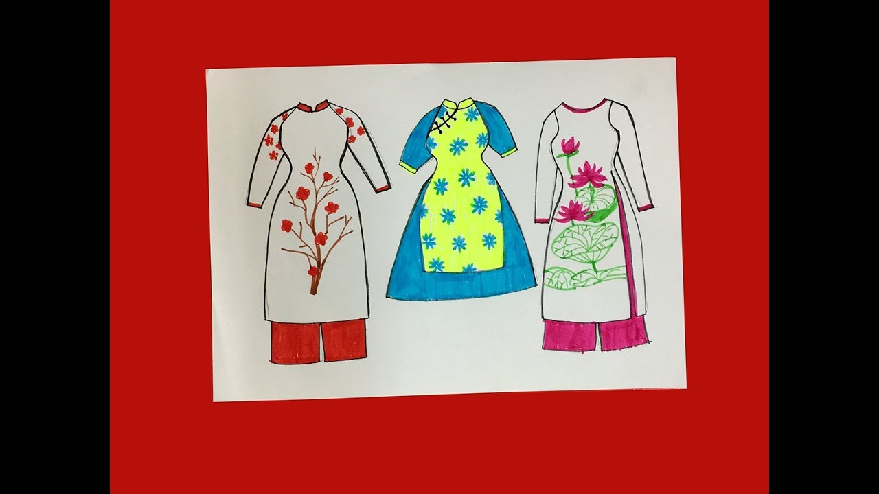 Cách Vẽ Áo Dài Chi Tiết Đơn Giản | 50+ Mẫu Vẽ Áo Dài Dễ Nhất