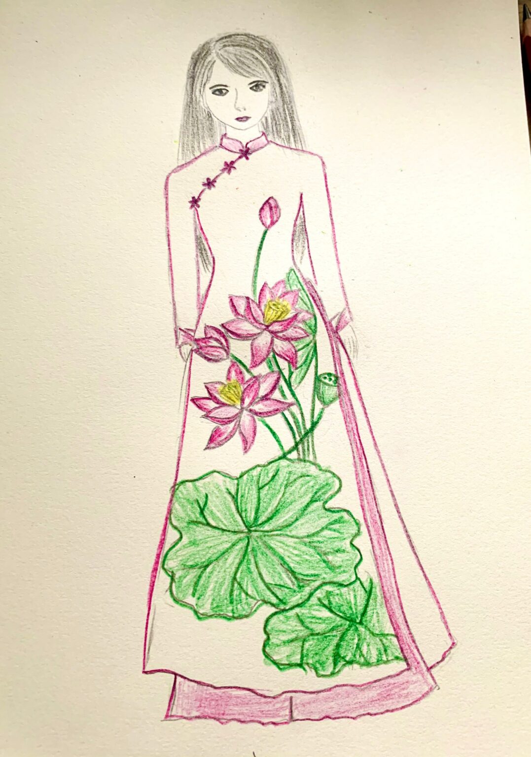 Cách Vẽ Áo Dài Chi Tiết Đơn Giản | 50+ Mẫu Vẽ Áo Dài Dễ Nhất